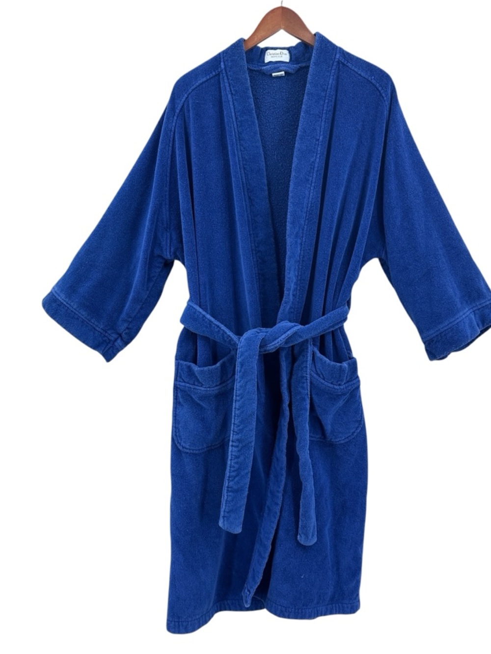 CHRISTIAN DIOR Monsieur Vintage Terry Bath Robe Quiet Luxury Blue